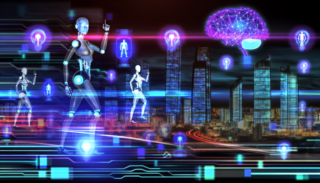 Futuristic AI visualization