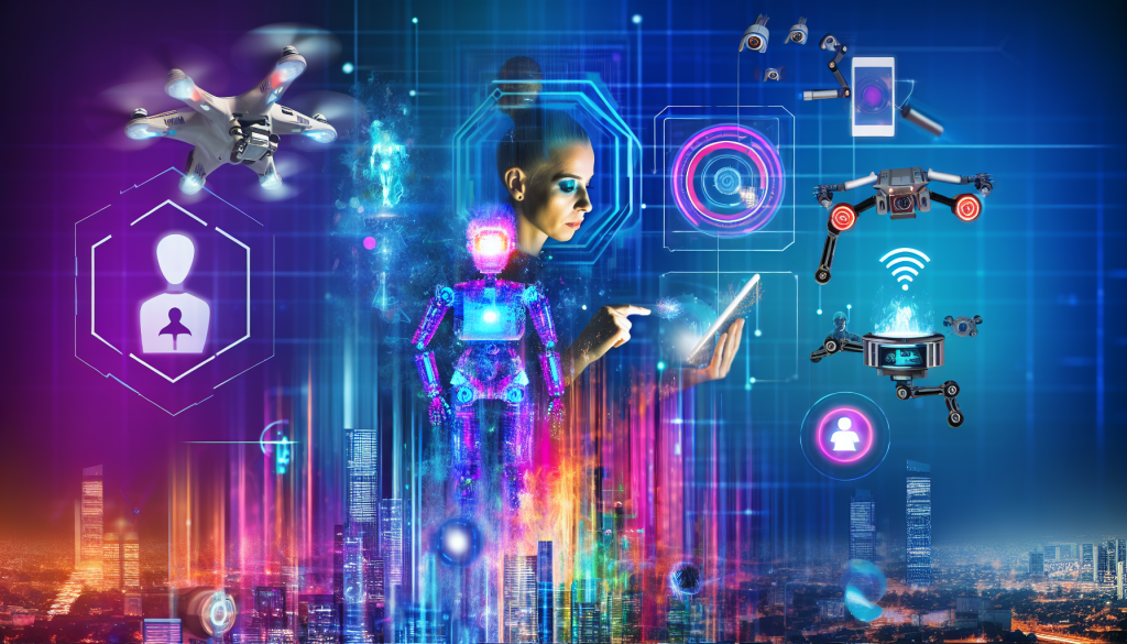 Человек взаимодействует с голографическим ИИ